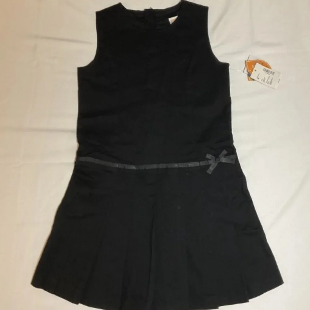Gymboree Girls 8 Black Pleated Jumper Sleeveless Uniform Dress NWT School